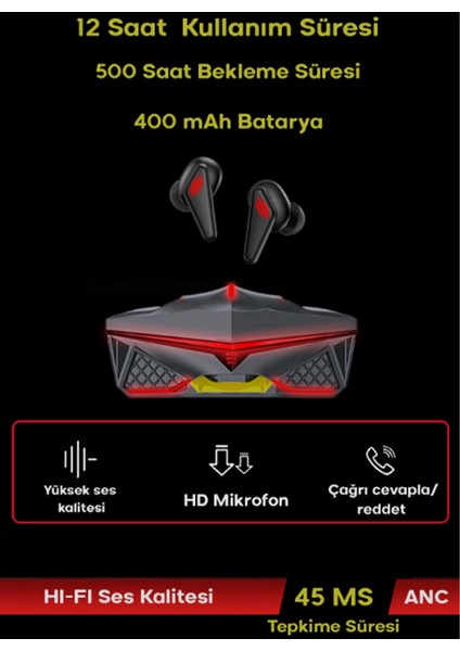 Hd Ses Işıklı Ios Android Uyumlu Mikrofonlu K98 Oyuncu Bluetooth Kablosuz Kulaklık