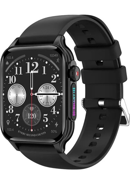 Premium Serisi New Design P6 Fitness Spor Sağlık Sensörlü Ios Android Uyumlu Watch Siyah Akıllı Saat