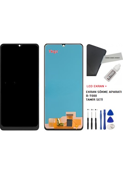 - Samsung Galaxy A22 -4G - SM-A225 Lcd Ekran Dokunmatik - A - Kalite + B-7000 + TAMİR SETİ