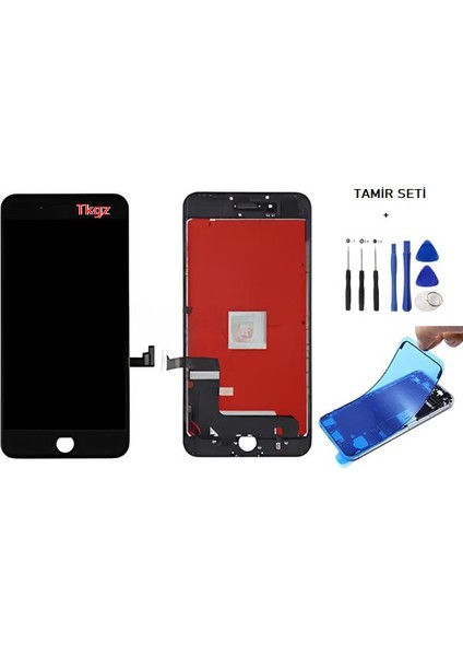iPhone 8 Plus LCD Ekran Dokunmatik Orijinal Kalite + Tamir Seti + Toz Bantı Siyah