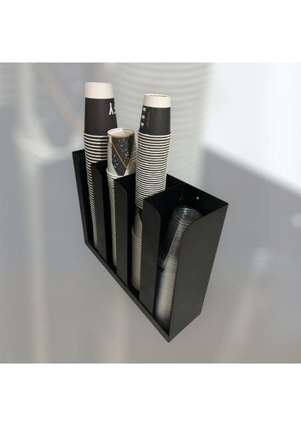 4 Bölmeli Karton,plastik Bardak Kapak Standı