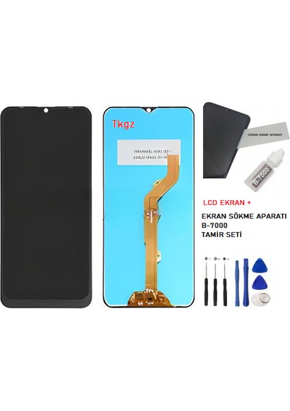 - İnfinix HOT 8 Lcd Ekran Dokunmatik -A- Kalite + B-7000 + TAMİR SETİ