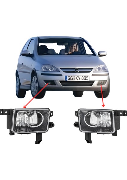 Opel Corsa C Depo Marka Ön Sağ - Sol Sis Farı 2004-2006 modelleri