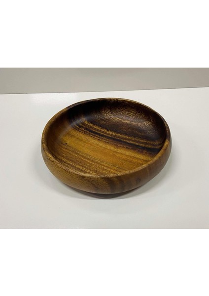 Ahşap Bombeli Sunumluk Kase 15 cm