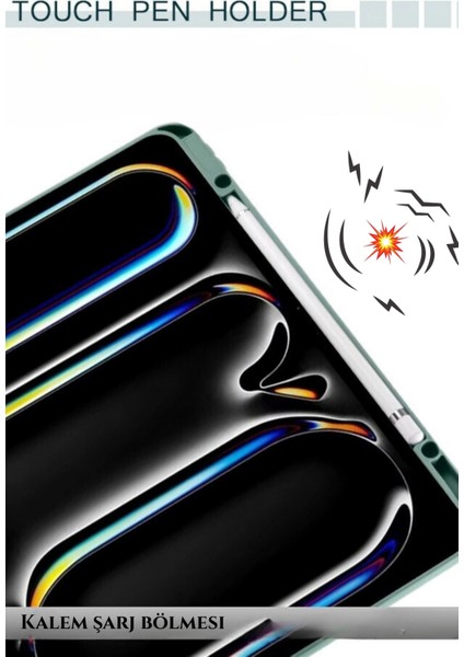 Ipad Pro 11 2024 M4 MVV83TU/A MWR83TU/A Termik Kalem Bölmeli Dönebilen Standlı Kılıf indirimleri