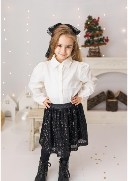 Balon Kol Poplin Gömlek Beyaz