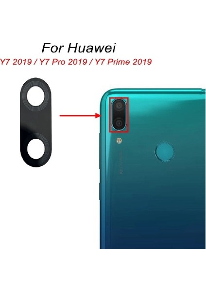 Huawei Uyumlu Y9 Prime 2019 Arka Kamera Camı Lens Yapışkanlı