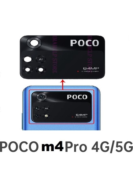 Xiaomi Poco M4 Pro Arka Kamera Camı Lens Yapışkanlı