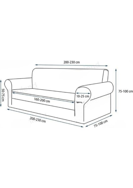 Koltuk Örtüsü Koltuk Kılıfı Jakarlı Esnek Ve Lastikli Yıkanabilir 3 Kişilik Çekyat Örtüsü Bir Adet