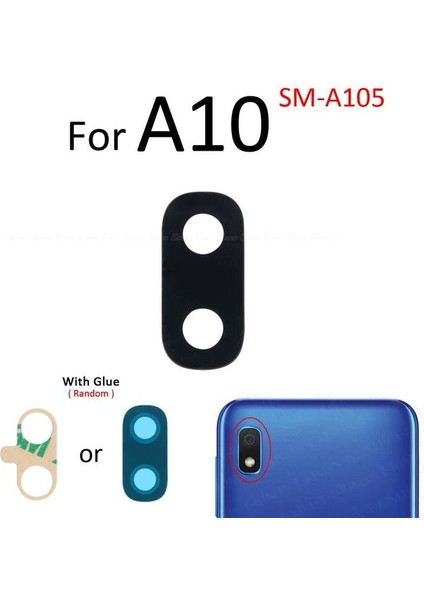 Samsung Galaxy A10 Arka Kamera Camı Lens Yapışkanlı
