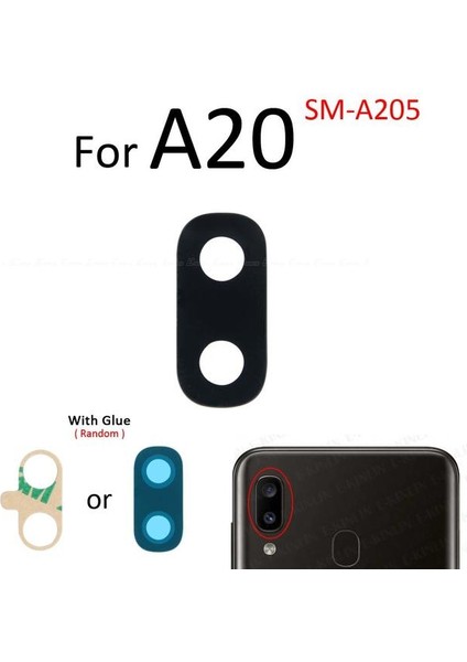Samsung Galaxy A20 Arka Kamera Camı Lens Yapışkanlı