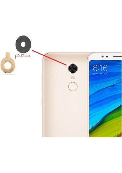 Xiaomi Redmi 5 Plus Arka Kamera Camı Lens Yapışkanlı