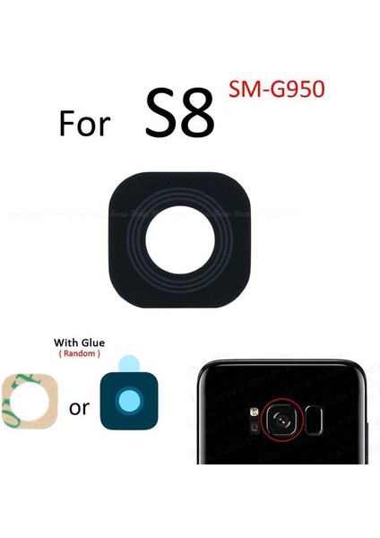 Samsung Galaxy S8 Arka Kamera Camı Lens Yapışkanlı