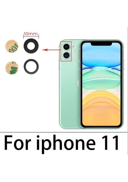 iPhone 11 Arka Kamera Camı Lens Yapışkanlı