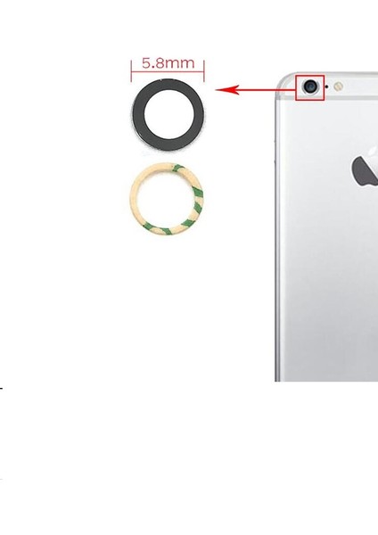 iPhone 6s Arka Kamera Camı Lens Yapışkanlı
