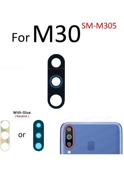 Samsung Galaxy M30 Arka Kamera Camı Lens Yapışkanlı