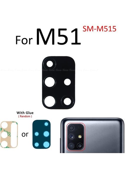 Samsung Galaxy M51 Arka Kamera Camı Lens Yapışkanlı