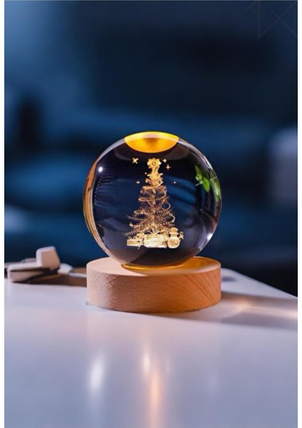Yılbaşı Özel Çam Ağacı Kristal Küre 6 cm