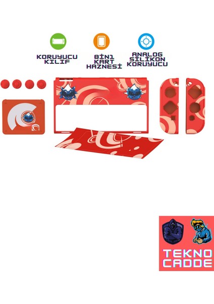 TNS-1192 Switch OLED Standlı Kılıf Analog Yükseltici Koruyucu Kart Kutusu 3in1 Kit