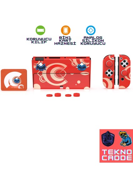 TNS-1192 Switch OLED Standlı Kılıf Analog Yükseltici Koruyucu Kart Kutusu 3in1 Kit