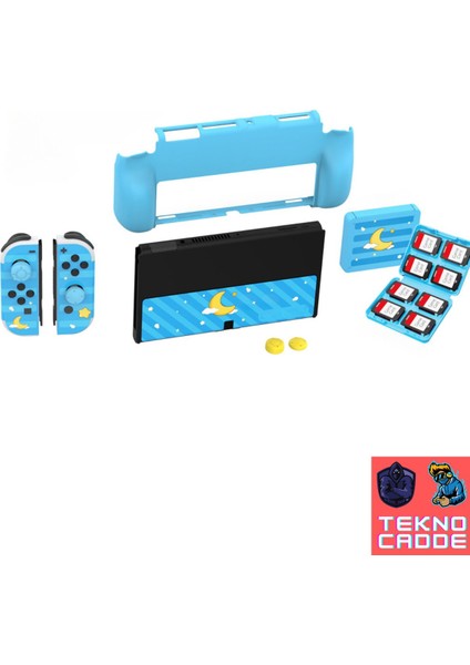 TNS-2120 Uyumlu Nintendo Switch OLED 5in1 Koruyucu Kit