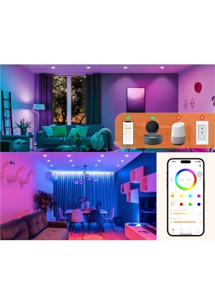 Spot Lamba, Benzersiz Çok Renkli , Bluetooth, Echo ''aleksa'' Özelikli. 68-85 mm