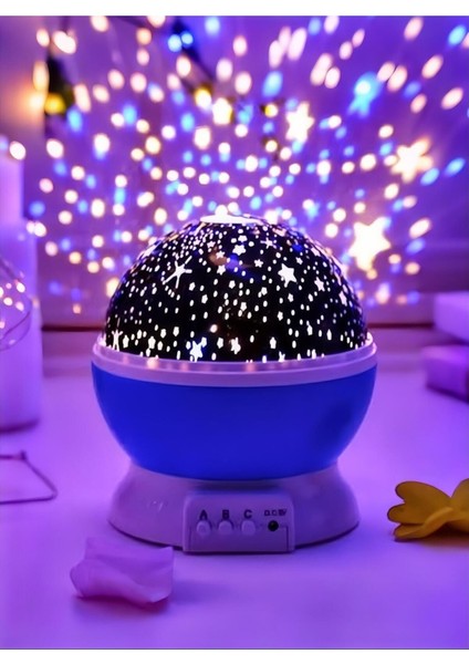 Renkli Yıldızlı Gökyüzü Projeksiyon Gece Lambası