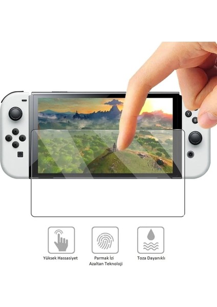 Nintendo Switch OLED Ekran Koruyucu 9h Nano Temperli Cam