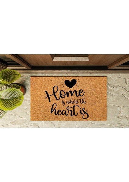 Özel Tasarım Koko Model Home Is Where The Heart Is PK-1553 Kapı Önü Paspası
