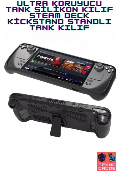 Steam Deck Grip Tasarım Ultra Koruyucu Kickstand Tank Kılıf Tuş Kaplama Hediye modelleri