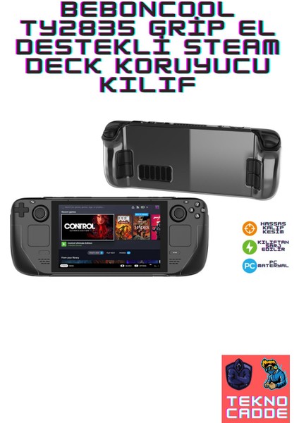 TY2835 El Tutucu Grip Tasarım Steam Deck Koruyucu Sert Kılıf