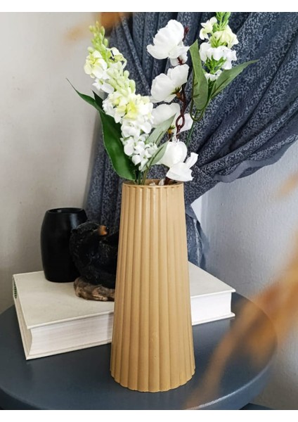 Kese Kağıdı Renk Uzun Büyük Boy Çizgili Vazo Bohem Uzun Vazo Iskandinav Tarz Vazo 18 X8 cm
