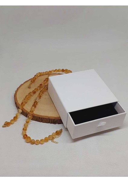 Parlayan Yıldızlar Serisi Sitrin Taşı Kolye & Bileklik Seti modelleri