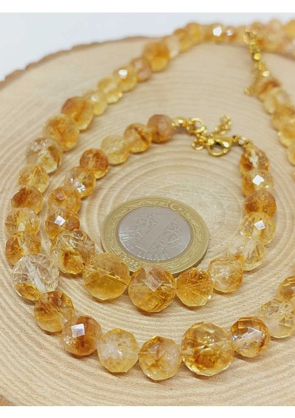 Parlayan Yıldızlar Serisi Sitrin Taşı Kolye & Bileklik Seti fırsatları