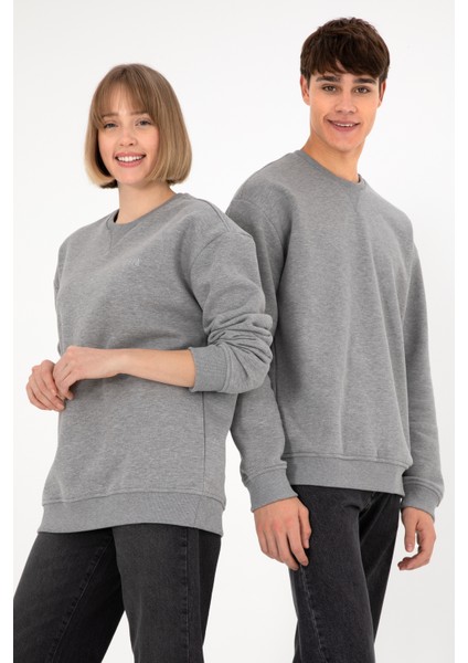 Erkek Gri Melanj Sweatshirt 50295148-VR086