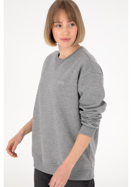 Erkek Gri Melanj Sweatshirt 50295148-VR086