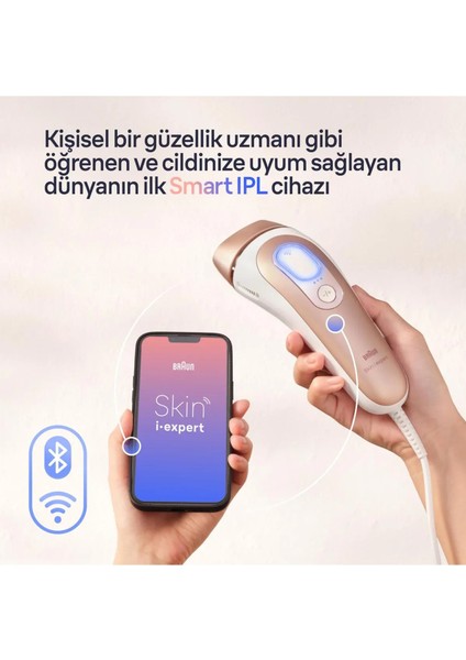 Yüz,vucüt ve Hassas Bölge Kullanım Tüm Vücutta Hassas ve Kusursuz ,cilt Tonu ve Vücut Tüy Tipi Şeması Bluetooth Bağlantı ve 3 Ayrı Başlık Skin I-Expert Preimum Epilasyon Seti+ Facespa Pro 911