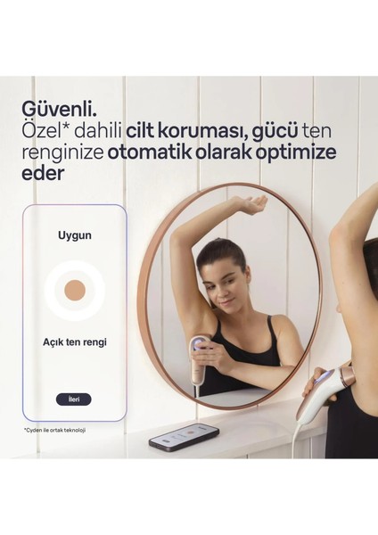 Yüz,vucüt ve Hassas Bölge Kullanım Tüm Vücutta Hassas ve Kusursuz ,cilt Tonu ve Vücut Tüy Tipi Şeması Bluetooth Bağlantı ve 3 Ayrı Başlık Skin I-Expert Preimum Epilasyon Seti+ Facespa Pro 911