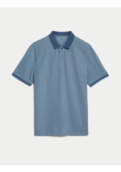 Saf Pamuklu Kısa Kollu Polo Yaka T-Shirt indirimleri