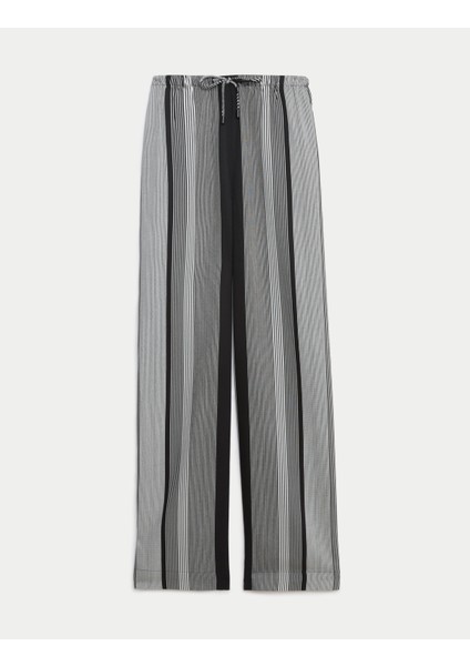 Yüksek Bel Desenli Wide Leg Pantolon indirimleri