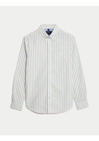Regular Fit Çizgili Oxford Gömlek fırsatları