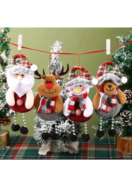 Noel Süslemesi Seti - Noel Baba, Kardan Adam, Geyik Ve Ayı Süsleri fırsatları