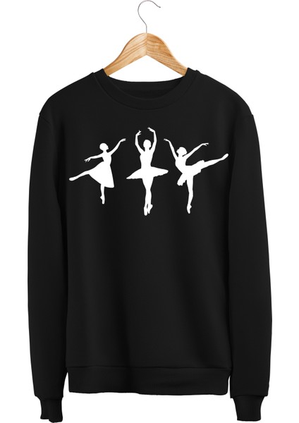 Bale Dans Balerin Dansçı Dance Tasarım 3 Iplik Geniş Kalıp Siyah Sweatshirt modelleri