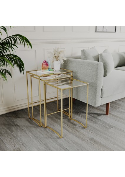 Retro 3'lü Zigon Sehpa