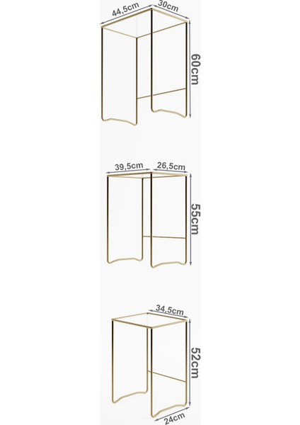 Retro 3'lü Zigon Sehpa modelleri