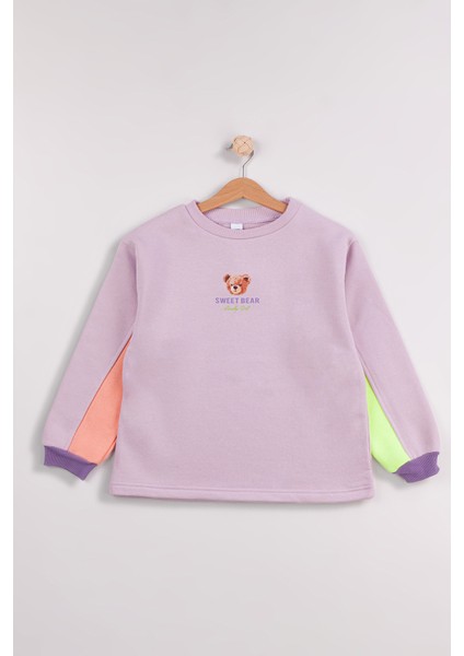 Kız Çocuk Orta Kalınlıkta Baskılı 2'li Paket Sweatshirt modelleri