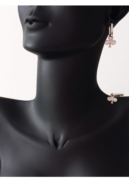 Gümüş Kalp Kutulu Maça Kızı U Tasarım Kadın Küpe Yılbaşı Yeni Yıl Hediye fırsatları