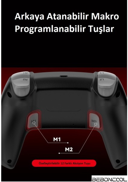 P08 Ps4-Ps3-Nintendo Switch-Pc-Ios Uyumlu Çift Titreşimli Joystick Gamepad Kol