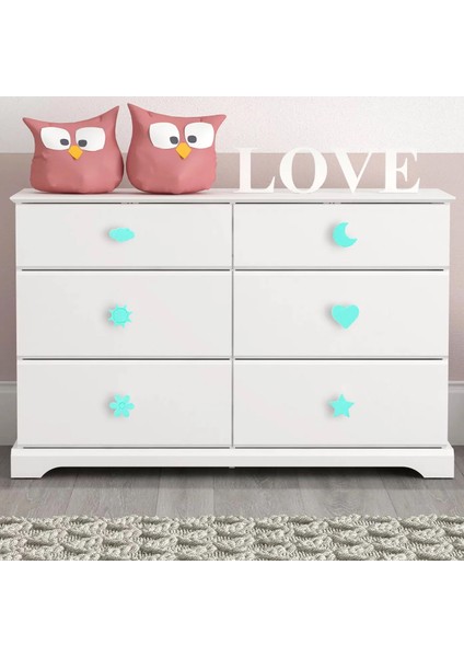 Çocuk Odası Için Sevimli Mobilya Çekmece Kulpları - 6'lı Set