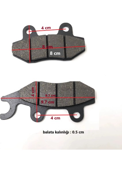 Motorsiklet 125CC ve 150CC Scooter Kulaklı Model Disk Fren Balata Takımı